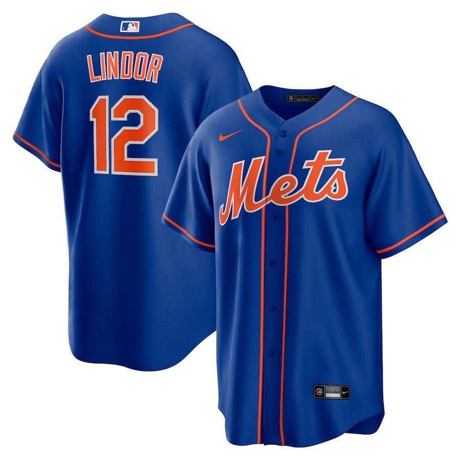 ナイキ MLB new york Mets 12 LINDOL ユニフォーム中古 New York Mets Francisco Lindor #12 Nike Royal Alternate 2025