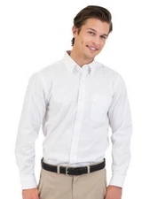 Men's White Shirt Tailored Button Down Collar Long Sleeve Pocket Size 15 34/35