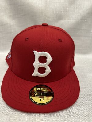 Boston Red Sox New Era 5950 Hat Fenway Patch Maroon Hat Lava Red UV Size 7 3/8