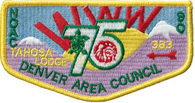 Tahosa Lodge 383 Greater Colorado Council CO 1990 NOAC Flap Yellow Bdr (AR2805)