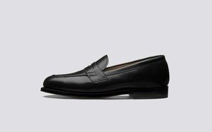 black leather loafers womens