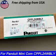 New Panduit Mini Com CPPL24WBLY Modular Patch Panel w/ Faceplates Fits Cat 6, 5E