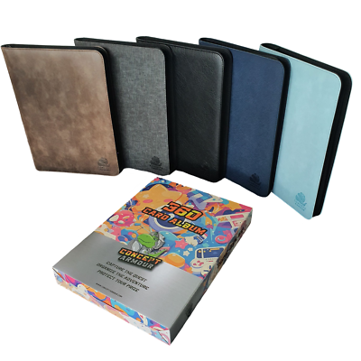 card binder zipper 9-Pocket Premium Closure & Side-Loading For 360 Cards (Baby Blue) The Red Vault X 4 Card Guardian - 9 Pocket