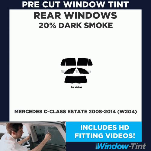 For Mercedes C-Class Estate 2008-14 (W204) Pre Cut Window Tint Kit 20% Dark Rear - Picture 2 of 10