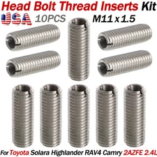 10PC FOR 2001-2005 TOYOTA 2AZFE 2.4L HEAD BOLT THREAD INSERTS M11X1.5 REPAIR KIT