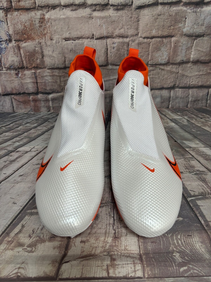 Nike Vapor Edge 360 Pro White Clemson Orange Football Cleats Nike Vapor Edge 360 Pro White Clemson Orange Football Cleats
