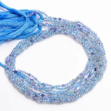 2.5 mm Natural Blue Fluorite Faceted Round Rondelle Beads 33 cm Strand EB-51