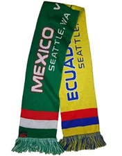 Mexico vs Ecuador Commemorative Soccer Knit Split Scarf Seattle Green/Yellow