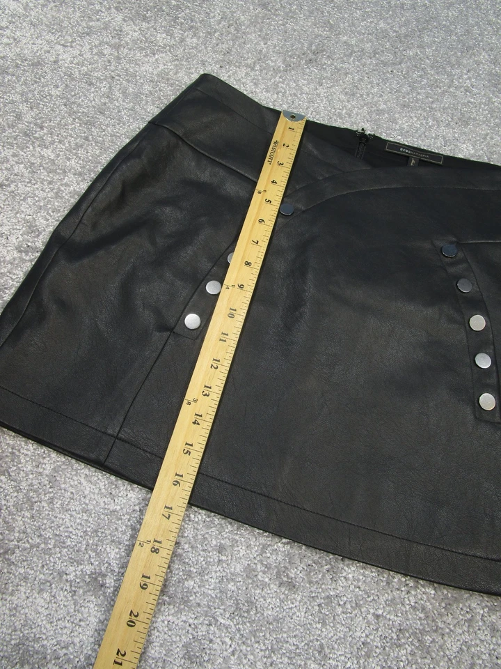 Bcbg Max Azria юбка женщин большой черный искусственной кожи мини новый * - Изображение 2 из 4