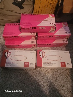 SEMPERCARE Exam Glove, Vinyl, Smooth, Medium,Powder Free,100/per bx 7 box total 