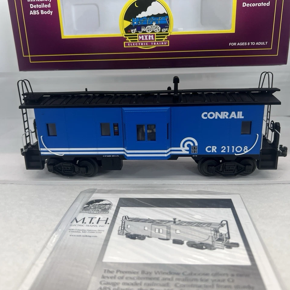 MTH Premier 20-91039 Conrail Bay Window Caboose #CR21108 O Gauge New - Image 3 of 4