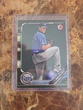 2019 Bowman Baseball Brendan McKay Forest Green SSP Rookie Card #BP-105 Rays. rookie card picture