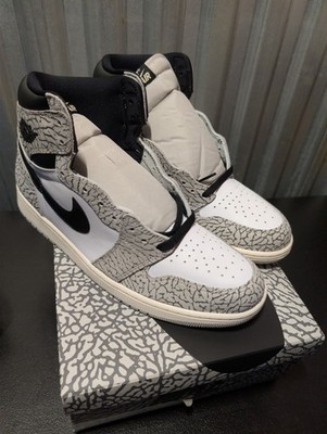 NIKE AIR JORDAN 1 HIGH OG ELEPHANT PRINT WHITE CEMENT SIZE 13 BNIB