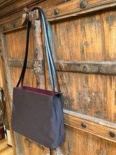 Borsa a tracolla FRANCESCO BIASA tessuto marrone cinghie pelle vintage fine anni 90