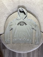 Vintage Y2K Abercrombie  Fitch Muscle Hoodie Grey Size Medium Distressed Letter