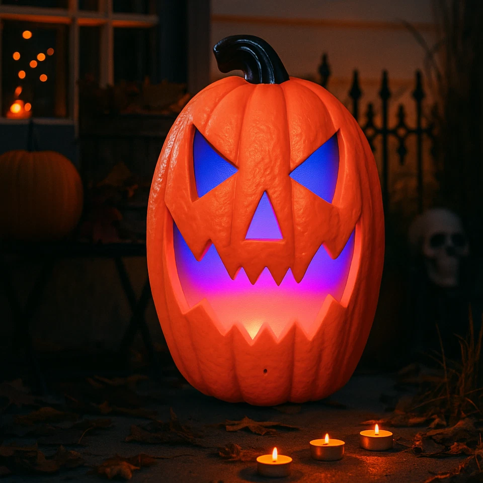 Calabaza LED iN Halloween - Decoración Halloween - Cambio de color - Sonido espeluznante Foto 3 de 4