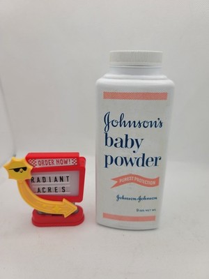 Vtg Johnsons Baby Powder Embossed Bottle 9 Oz 3/4 Full Movie Prop USA Babies