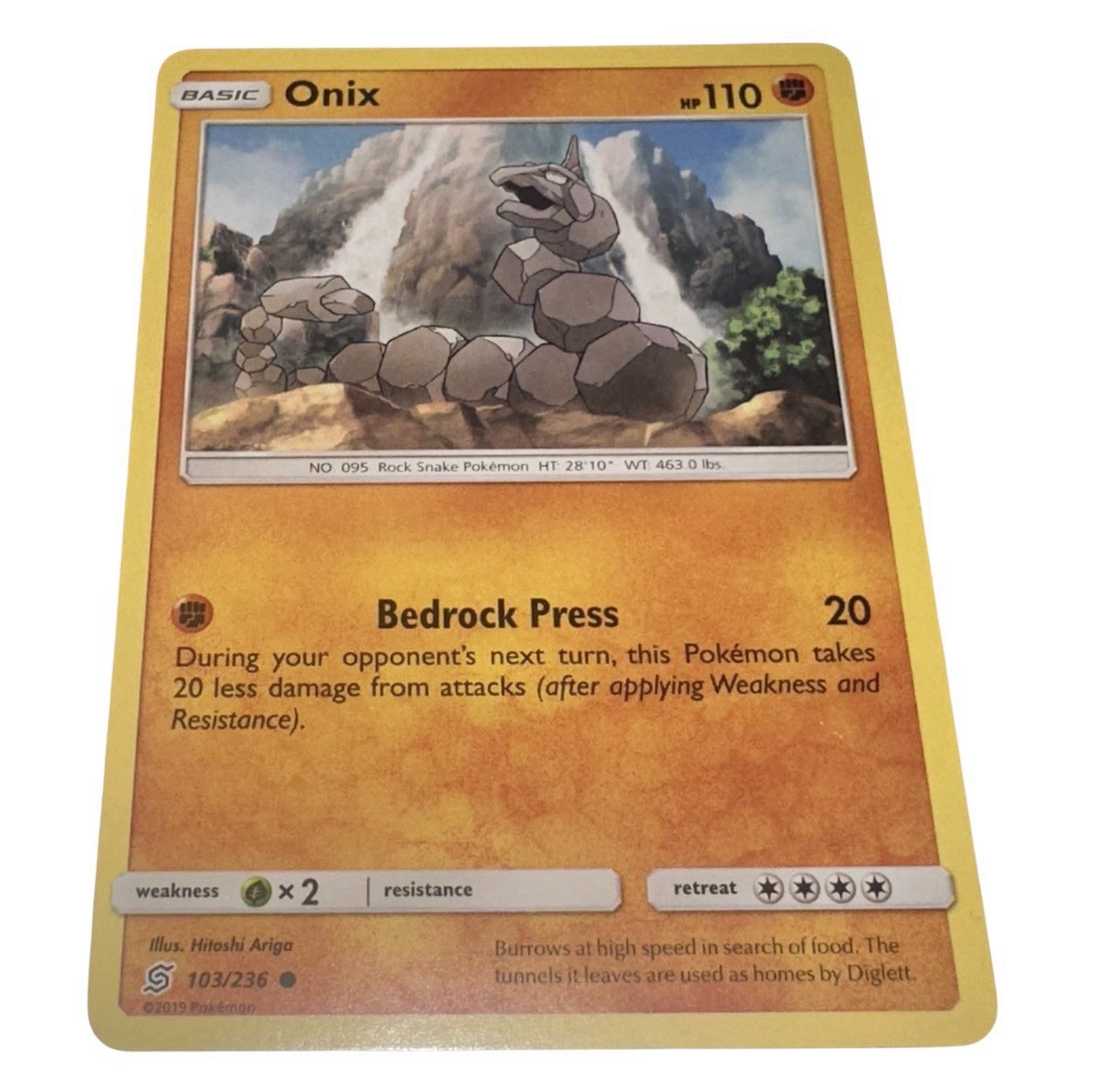 Onix 103/236 Pokemon Unified Minds Common Near Mint - Buy 3 Get 2 Free