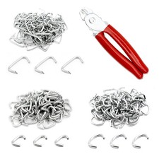 270 Pcs Of 3 Sizes Galvanized Hog Rings Assortment Kit And One Piece
