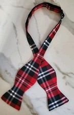 Red/Black Self Tie Plaid Bow Tie