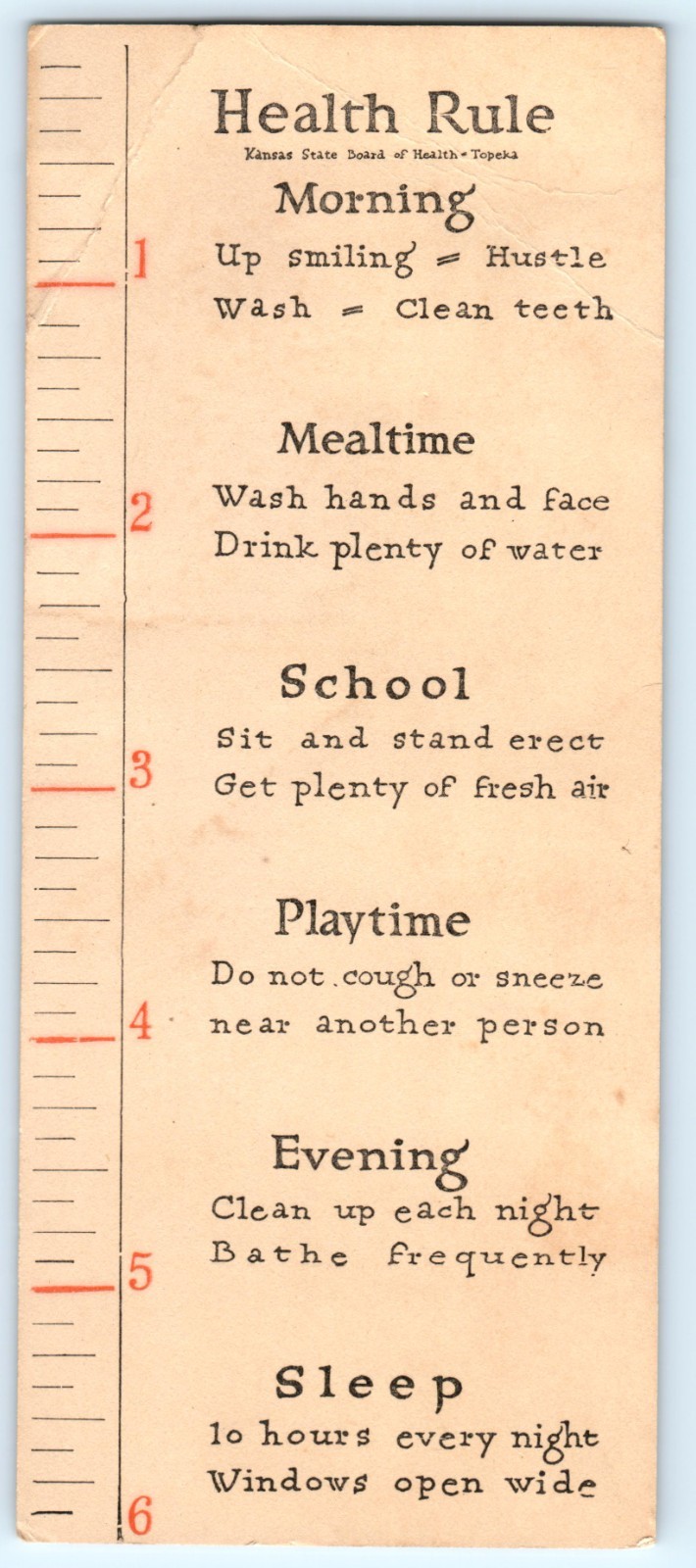 Kansas State Board of Health Rule Mary had a little cold, It started in her head