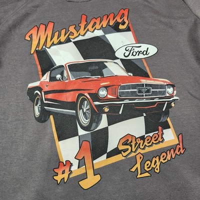 FORD Official Licensed Mustang Hoodie American Muscle Car Sweatshirt Mens M Gray