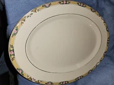 Vintage Floral Trim Serving Meat Platter   Tray...Not Sure Of Maker.....       1