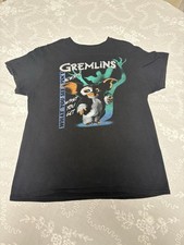 Gremlins Gizmo Men's Black Graphic Print Cotton Crew Neck Short Sleeve T-Shirt L