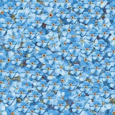 Forget Me Not Blue Flowers 6 Inch repeat BTY 44/45 Inches Wide