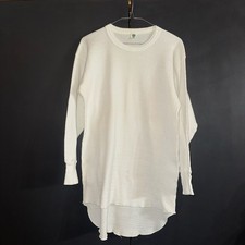Vintage Hanes XL 46/48 White Waffle Knit Long Sleeve Thermal Shirt Top 70's 1970