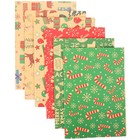 6 Blatt Weihnachtsgeschenkpapier, Vintage-Geschenkpapier,