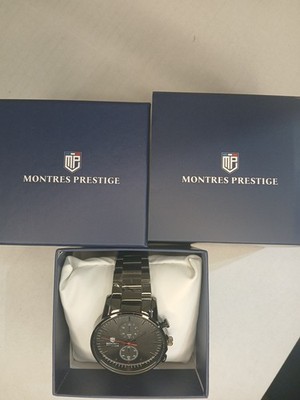 Mens Watch Montres Prestige By Invicta Black On Black adjustable band 42mm (A50)