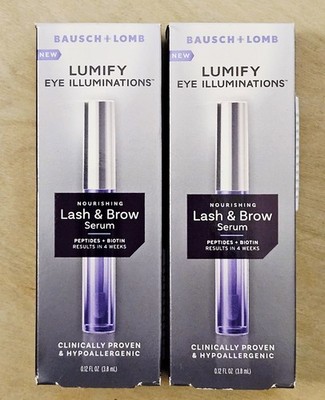 2 Boxes Bausch + Lomb Lumify Eye Illuminations Lash and Brow Serum - 0.12 fl oz