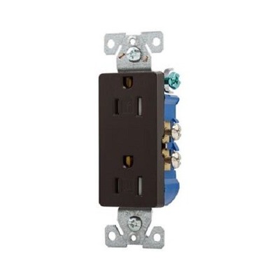 Eaton Wiring Devices TR1107-9B - Recp TR Deco Dup 15A125V 2P3W AutoGrd BR - 1EA