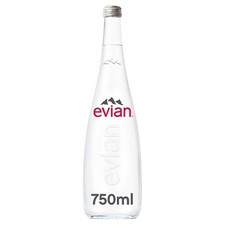 Image of Evian Still Natural Mineral Water Glass Bottle 12 x 750ml FAST AND FREE DELIVERY