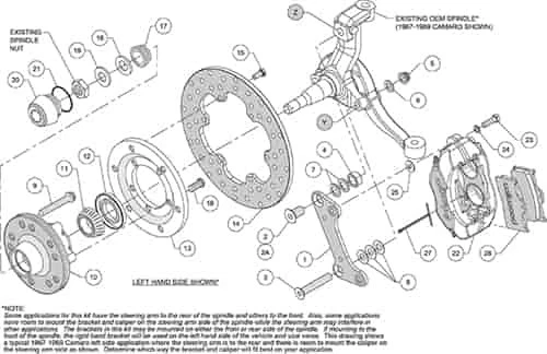 Kit de freno de arrastre delantero Dynalite forjado Wilwood 140-1017-BD Foto 3 de 4