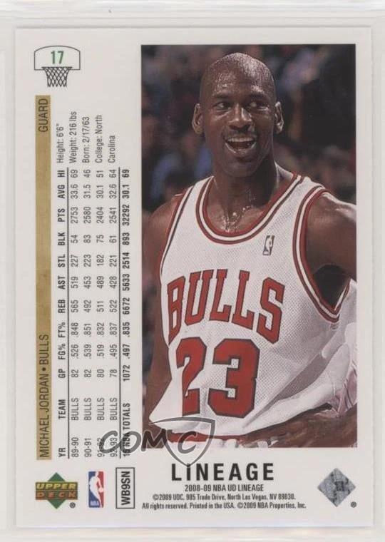2008-09 Upper Deck Lineage Michael Jordan #17 HOF - Image 2 of 2