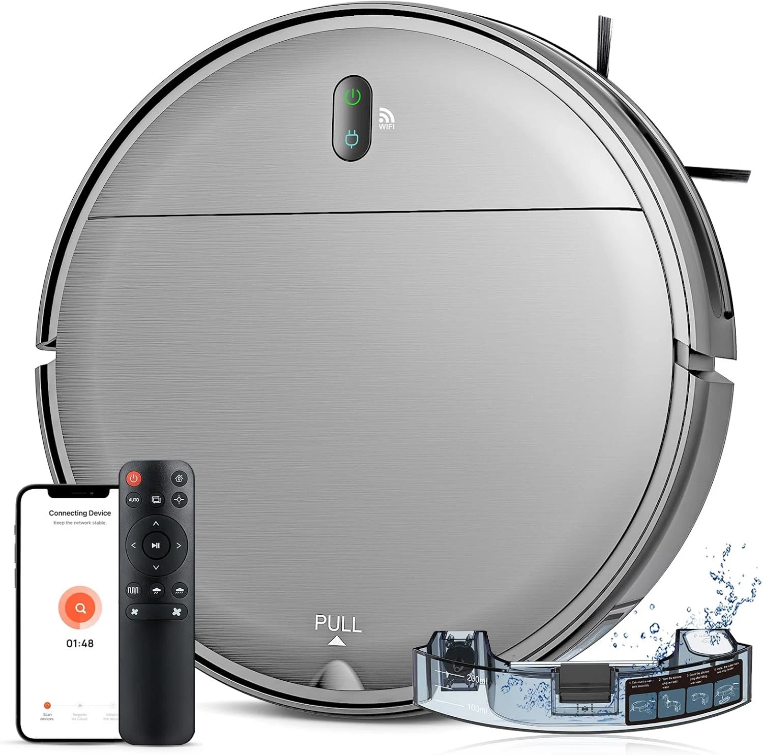 2-in-1 Robot Vacuum & Mop, App/Alexa Control, Slim Design, Strong Suction