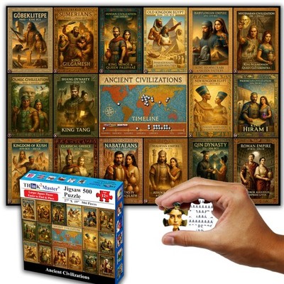 Think2Master Ancient Civilizations World History Jigsaw Puzzle 500 Pieces Large 