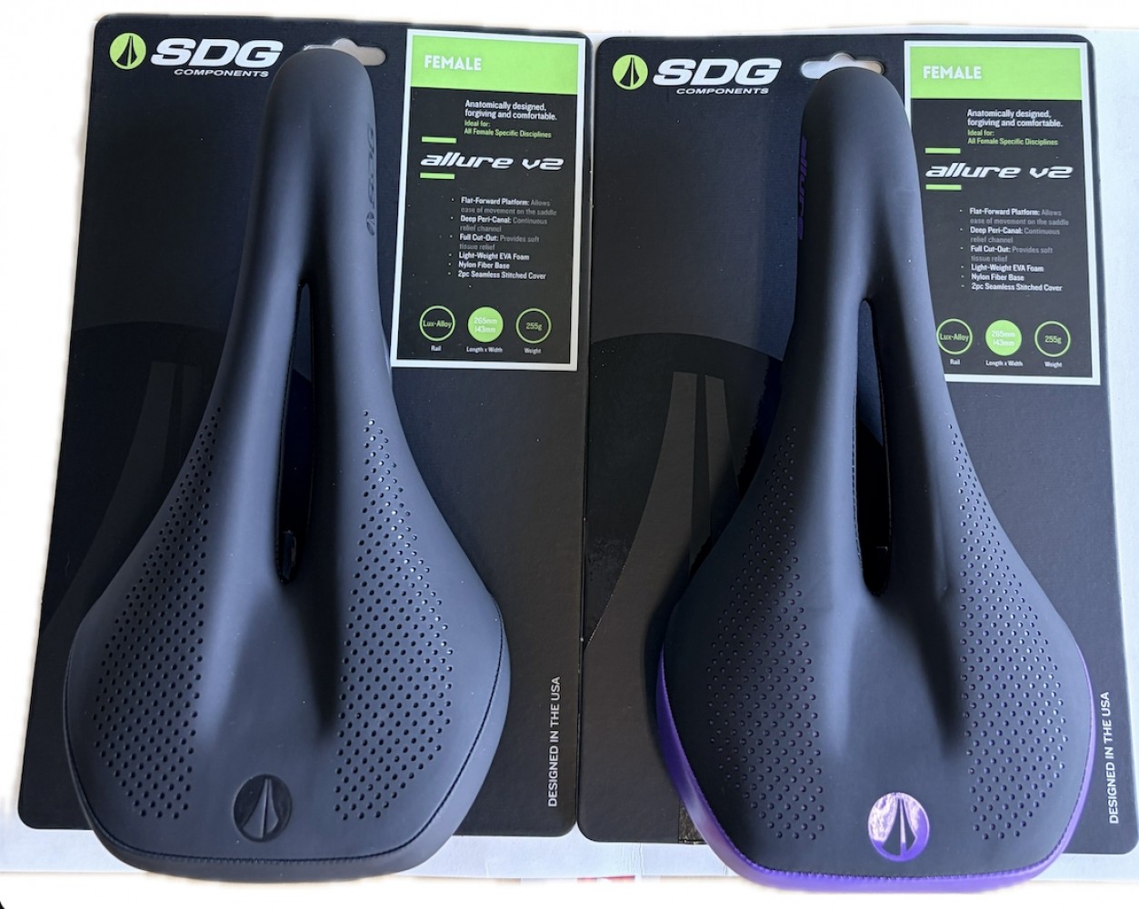 Saddle Lux-alloy Rail Purple Or Black