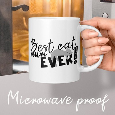 Beste Katzenmutter aller Zeiten Weiß Keramik Kaffee Tee Becher, 11 oz