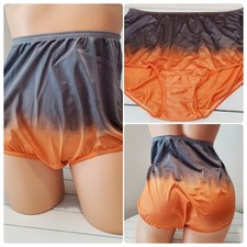 Vanity Fair Granny Panty Shiny Nylon Full Cut Ravissant 8/XL Autumn Ember Orange