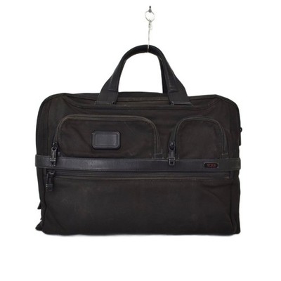 TUMI Alpha 2 Business Briefcase Black Leather Shoulder Bag B Condition