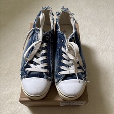 Fab Boxed Florydays Canvas Denim Lace Up Pumps Size 42