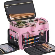 TORIBIO Large Knitting Bag Yarn Storage Organizer,Portable Crochet Tote Bag,Yarn