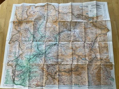 Vintage Andorra Topographic Hiking Relief Map Editorial Alpina Fold Out Spain
