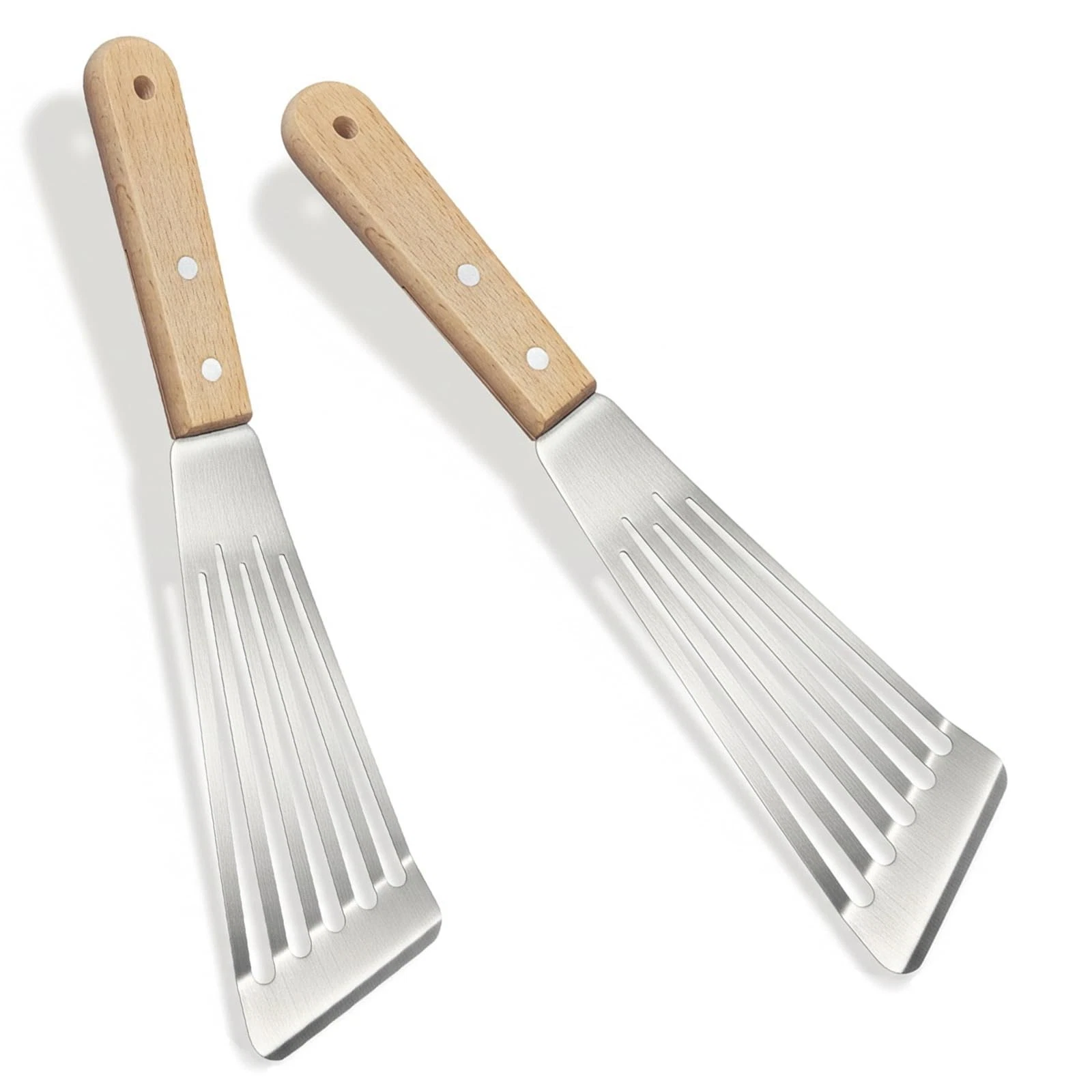 Fish Spatula Stainless Steel - Professional Slotted spatula with Premium Wood...