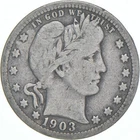 1903 Barber Quarter Average Circ *0546