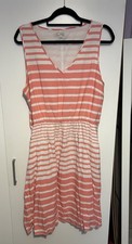 Gap Women Pink White Stripe Sleeveless V Neck Dress Size XL