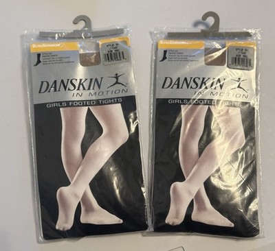 2er Set Danskin Tanz-Strumpfhosen mit Füßen STIL 331LT TOAST GRÖSSE M